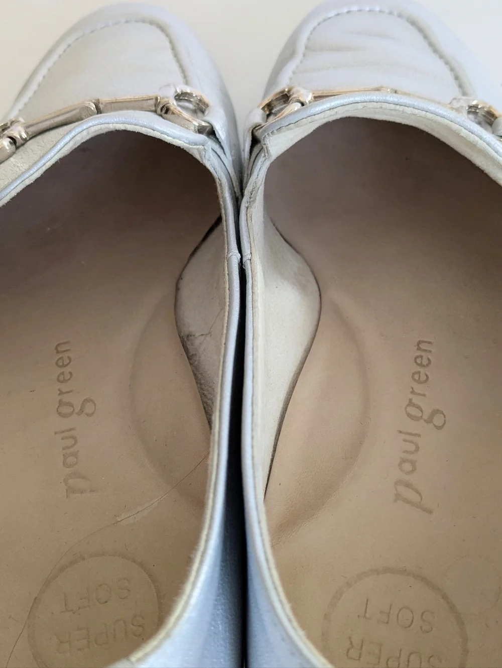 Paul Green Daphne Silver Loafers Size 8